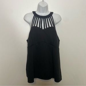 Torrid Black High Neck Strappy Cage Peplum Top Size 2X
